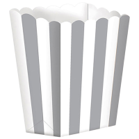 Popcorn Boxes Stripes Silver Paper